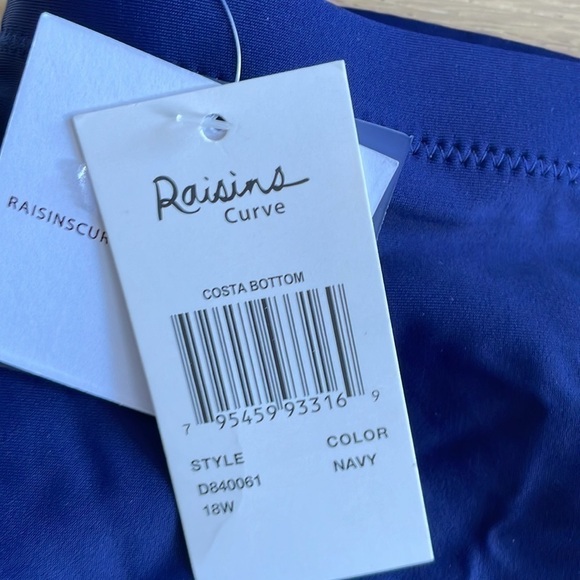 Nwt Raisins Barbados Solid High Waist Two Piece Bikini - 18W - Picture 7 of 7